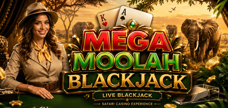 Blackjack Mega Moolah se Joue en Live face à un Vrai Croupier