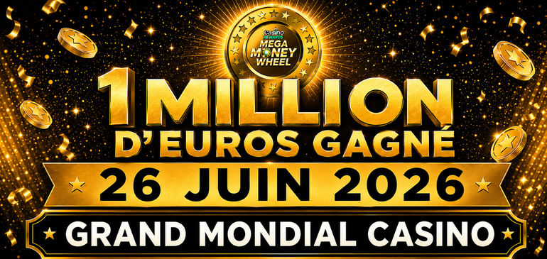 Jackpot de 1 Million Gagné sur Mega Money Wheel en Juin 2026 chez Grand Mondial Casino
